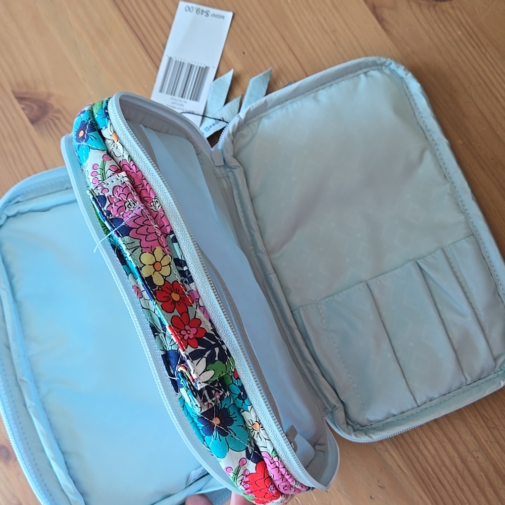Vera Bradley Floral Quilted Cosmetic Case in Turquoise Multi